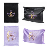 Custom Logo Zip Satin Bags For Hair Extensions & Wigs